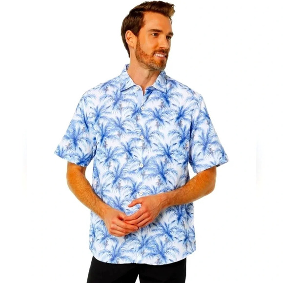 Tommy Bahama Coconut Point Camp Shirt Blue size XL‎ Hawaiian Vacation Resort